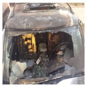 В центре Харькова сожгли автомобиль активистов